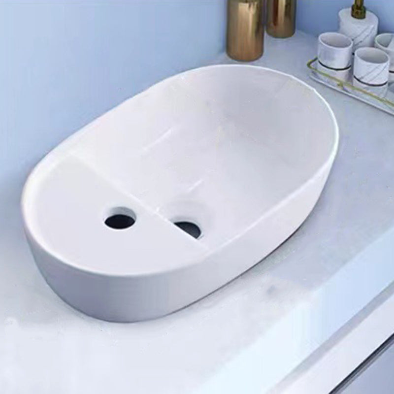 Modern Vessel Bathroom Sink Porcelain White Wash Stand for Bathroom