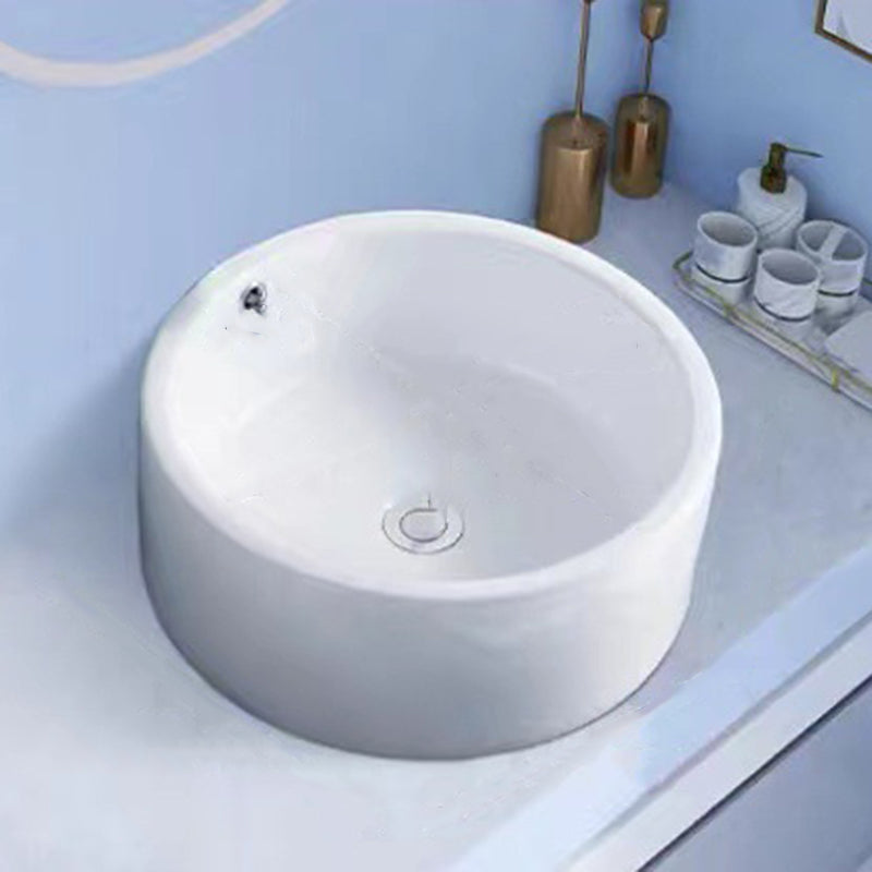 Modern Vessel Bathroom Sink Porcelain White Wash Stand for Bathroom