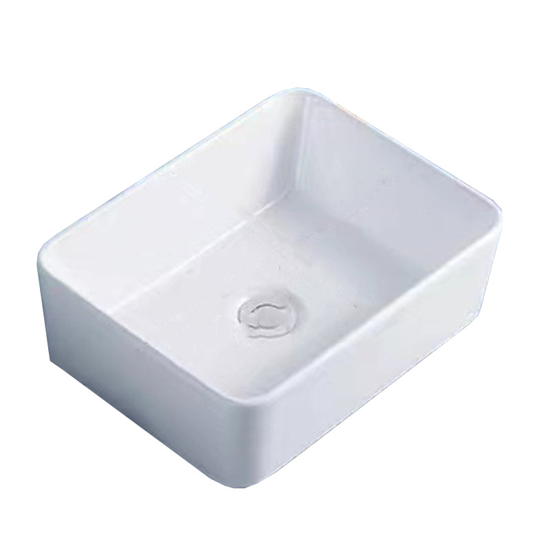 Modern Vessel Bathroom Sink Porcelain White Wash Stand for Bathroom