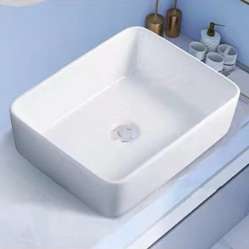 Modern Vessel Bathroom Sink Porcelain White Wash Stand for Bathroom