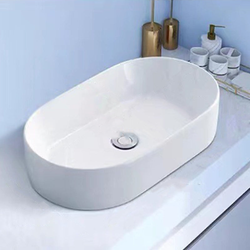 Modern Vessel Bathroom Sink Porcelain White Wash Stand for Bathroom