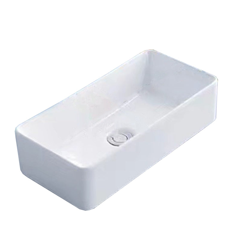 Modern Vessel Bathroom Sink Porcelain White Wash Stand for Bathroom