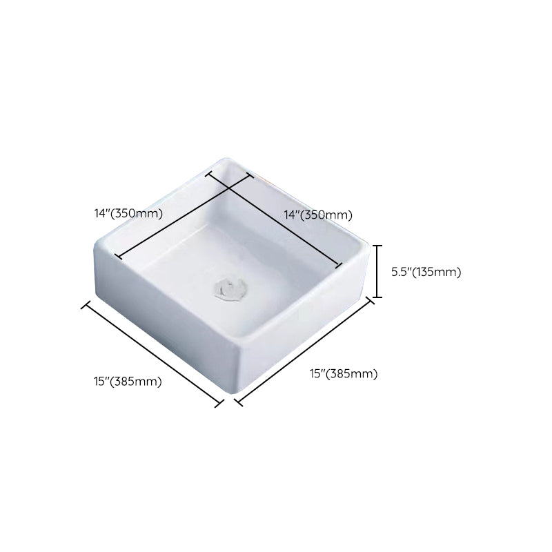 Modern Vessel Bathroom Sink Porcelain White Wash Stand for Bathroom