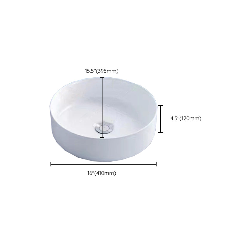Modern Vessel Bathroom Sink Porcelain White Wash Stand for Bathroom