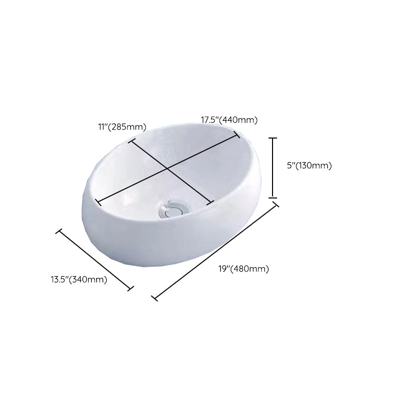 Modern Vessel Bathroom Sink Porcelain White Wash Stand for Bathroom