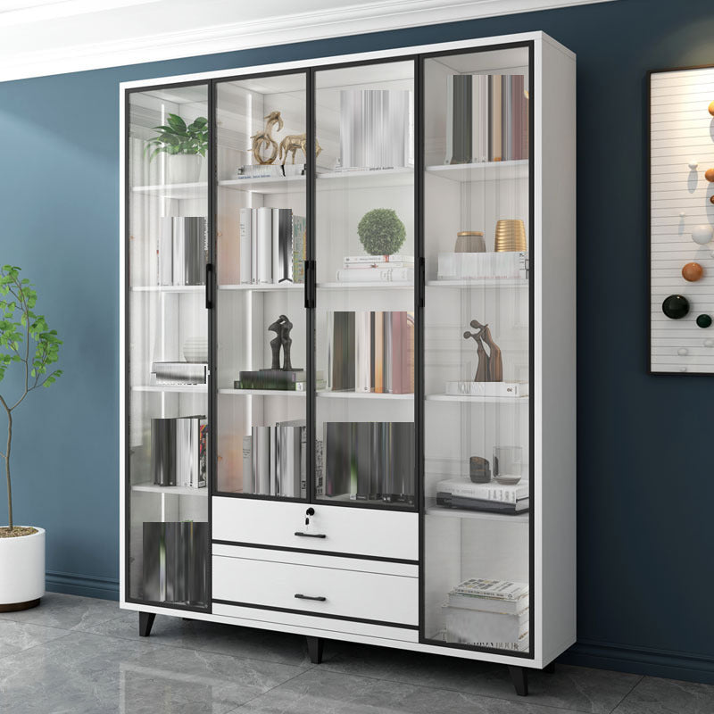 Contemporary Bookcase Closed Back Engineered Wood Bookshelf for Bedroom