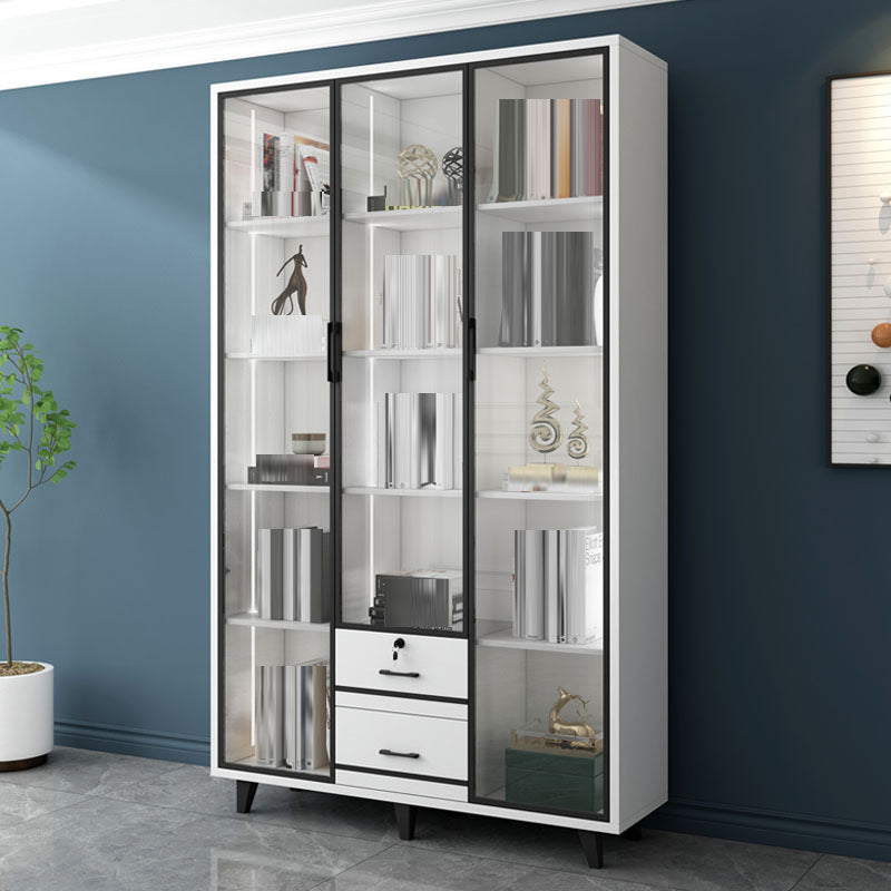 Contemporary Bookcase Closed Back Engineered Wood Bookshelf for Bedroom