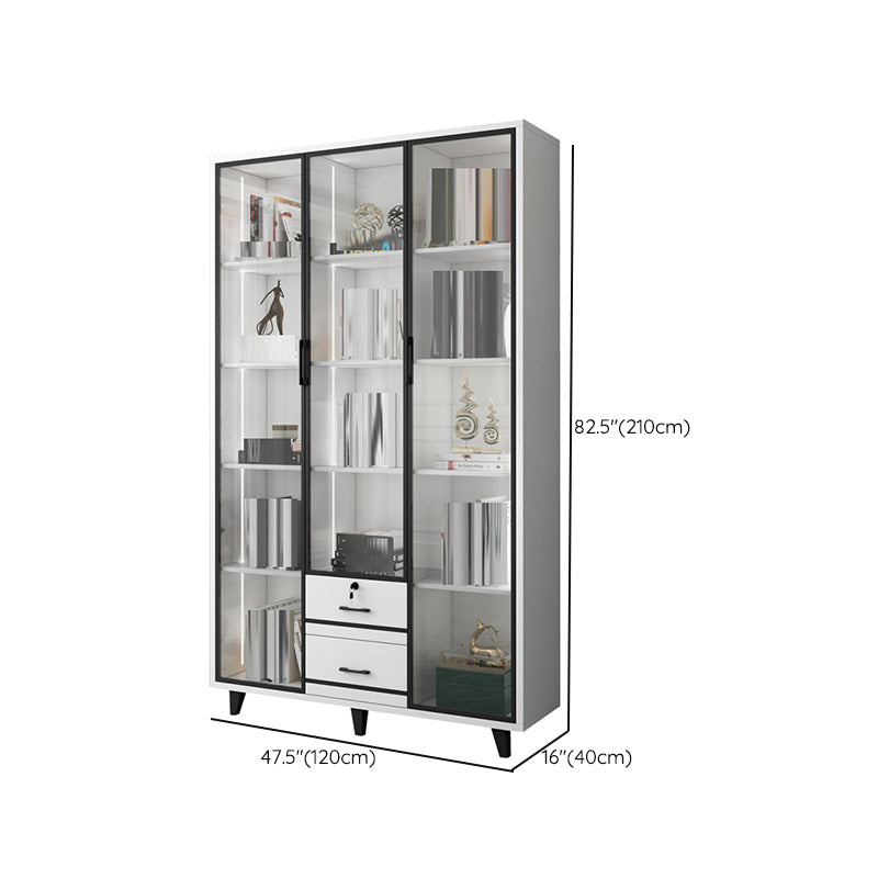 Contemporary Bookcase Closed Back Engineered Wood Bookshelf for Bedroom