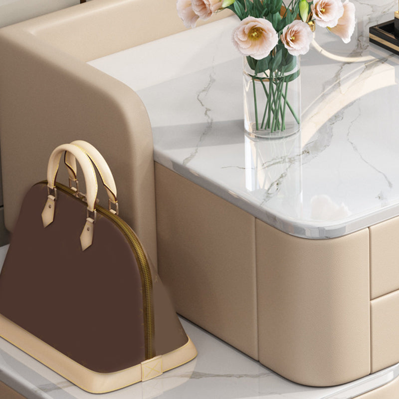 5 Storage Drawers Makeup Vanity Desk Stone Top Dressing Table