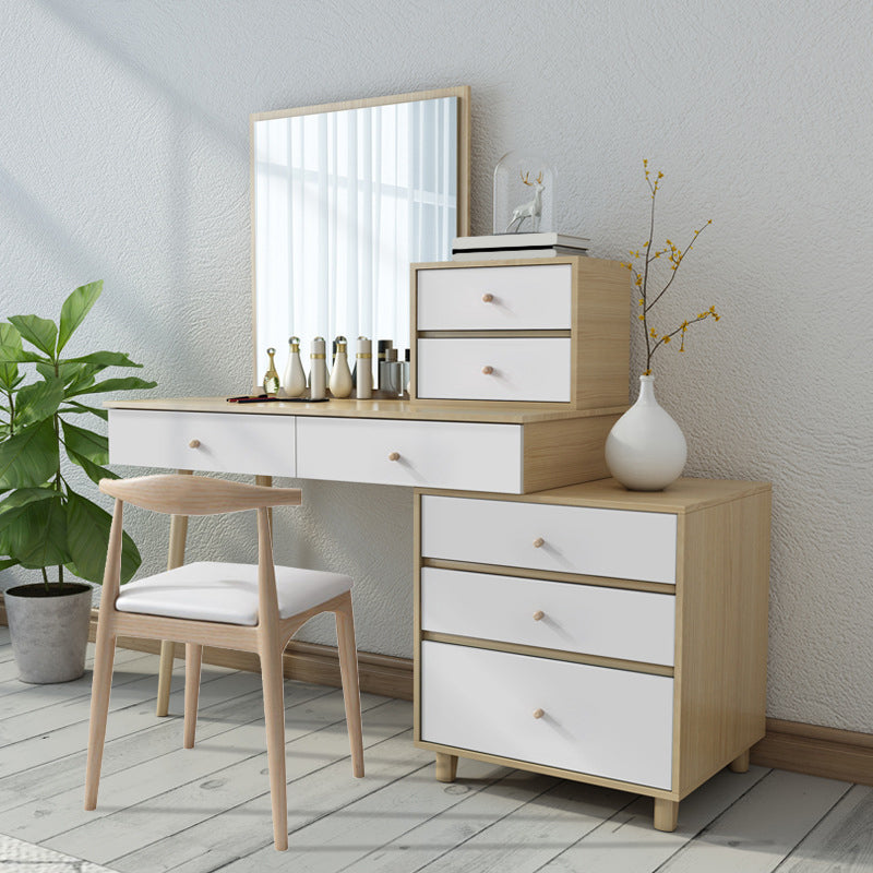 Bedroom Make-up Vanity in Natural Nordic Engineered Wood Dresser