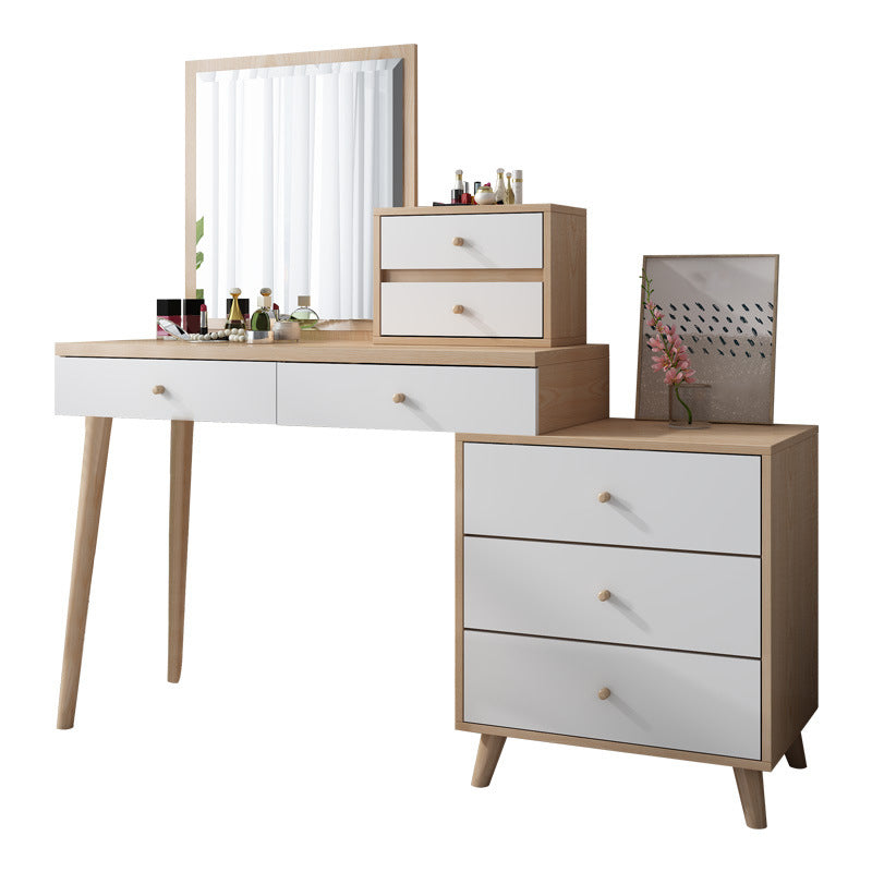 Bedroom Make-up Vanity in Natural Nordic Engineered Wood Dresser