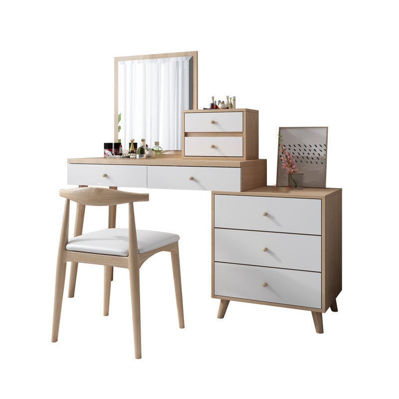 Bedroom Make-up Vanity in Natural Nordic Engineered Wood Dresser