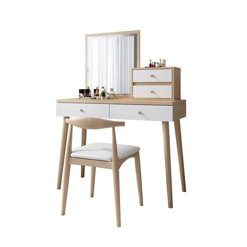 Bedroom Make-up Vanity in Natural Nordic Engineered Wood Dresser