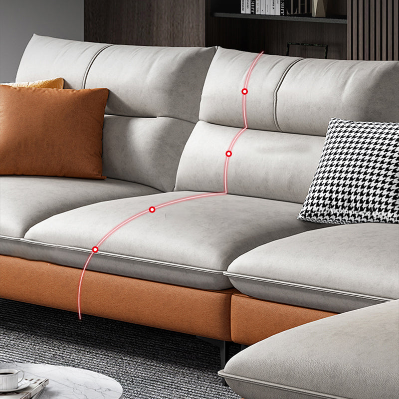 Faux Leather 34.64 " H Flared Arm Sofa & Chaise for Living Room