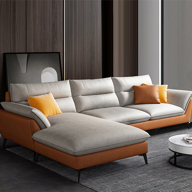 Faux Leather 34.64 " H Flared Arm Sofa & Chaise for Living Room