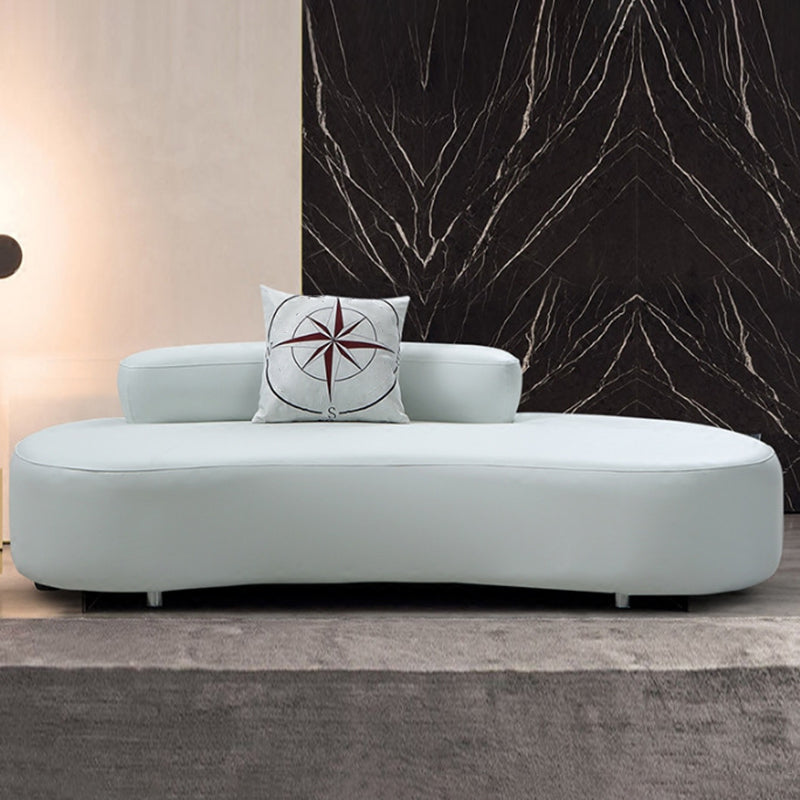 Contemporary Leather Sofa Tight Back Armless Settee for Living Room