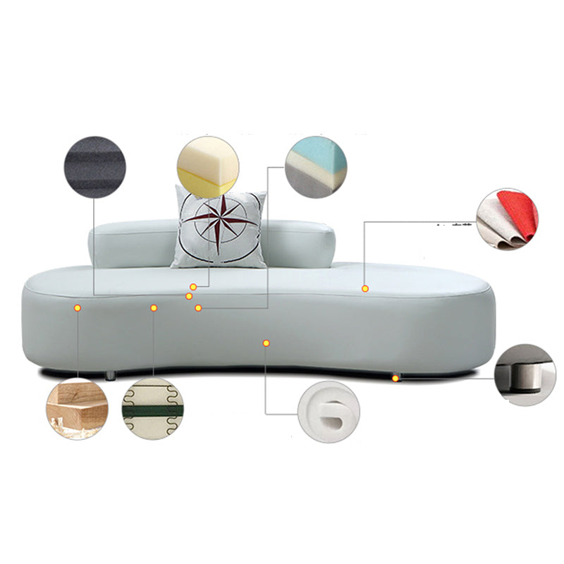 Contemporary Leather Sofa Tight Back Armless Settee for Living Room