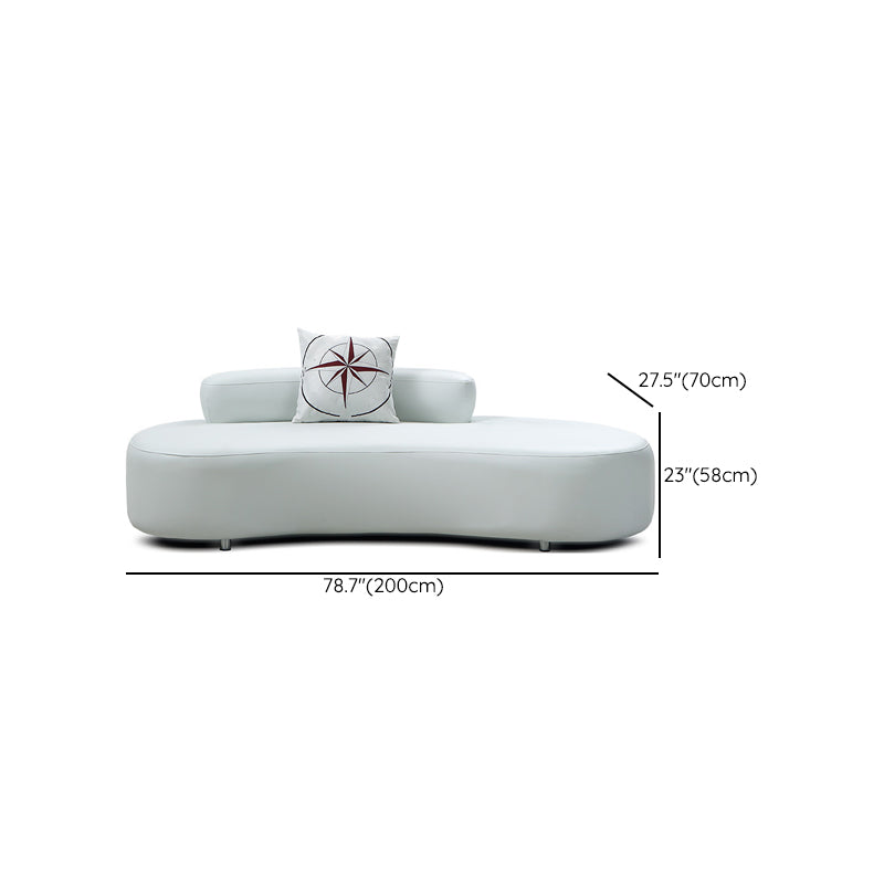 Contemporary Leather Sofa Tight Back Armless Settee for Living Room
