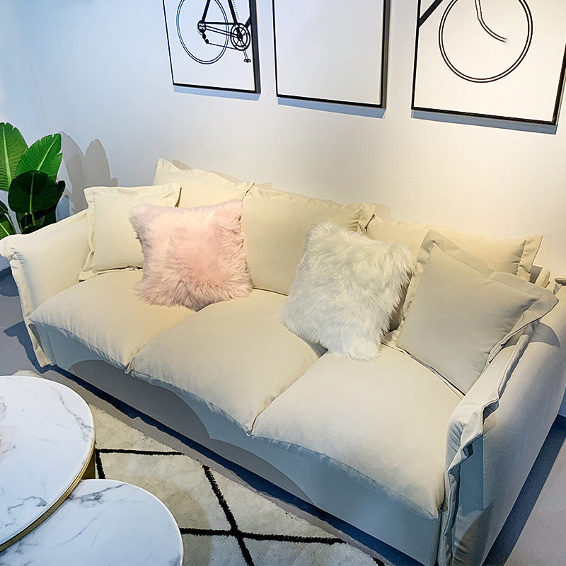 Contemporary Tuxedo Arm Standard Sofa Fabric Cushions Seating