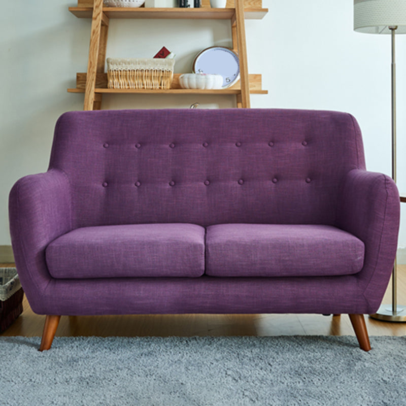 Contemporary Tight Back  Fabric Settee Square Arm Standard Sofa