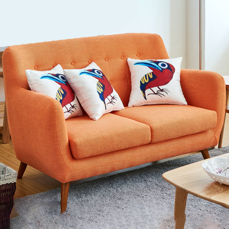 Contemporary Tight Back  Fabric Settee Square Arm Standard Sofa