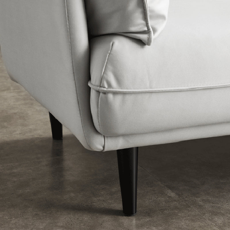 Modern Faux Leather Standard Settee Tuxedo Arm Sofa for Living Room