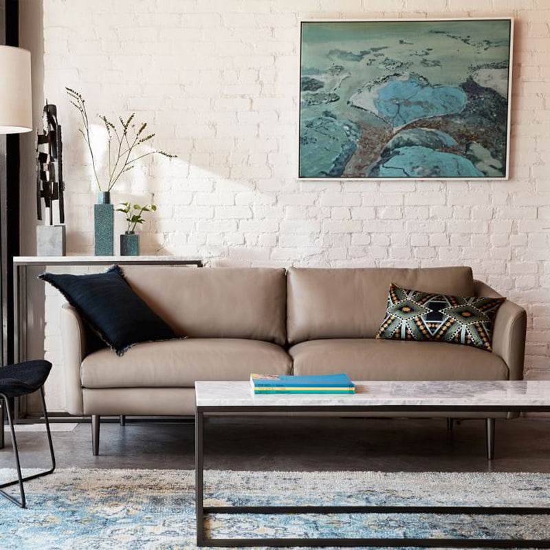 Contemporary Fabric Standard Sofa Sloped Arm Cushions Settee