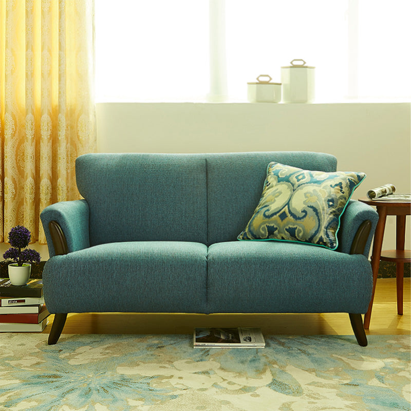 Contemporary Wooden Standard Sofa Flared Arm Seating for Living Room