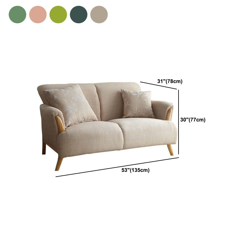 Contemporary Wooden Standard Sofa Flared Arm Seating for Living Room