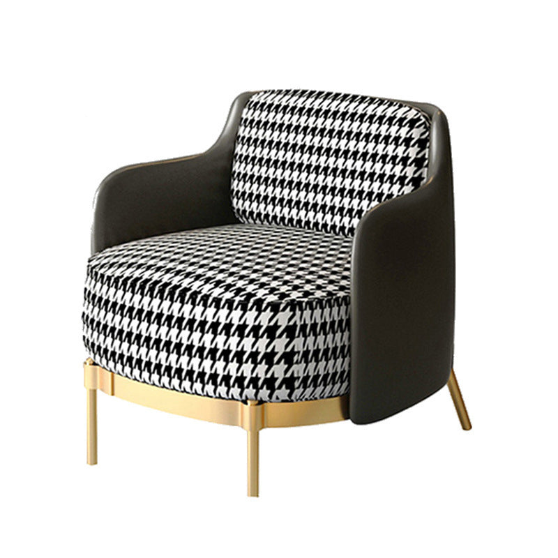 Contemporary Faux Leather and Linen Sofa Sloped Arm Standard Sofa