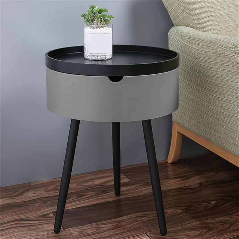 3 Legs End Table Set Contemporary Style Tray Top Side Table with Storage