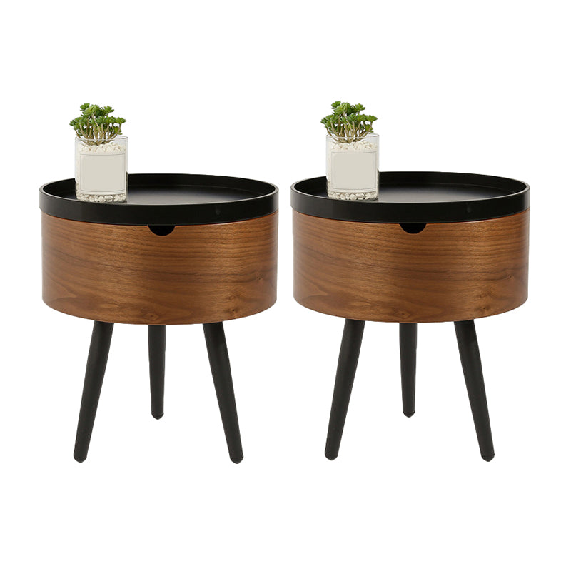 3 Legs End Table Set Contemporary Style Tray Top Side Table with Storage