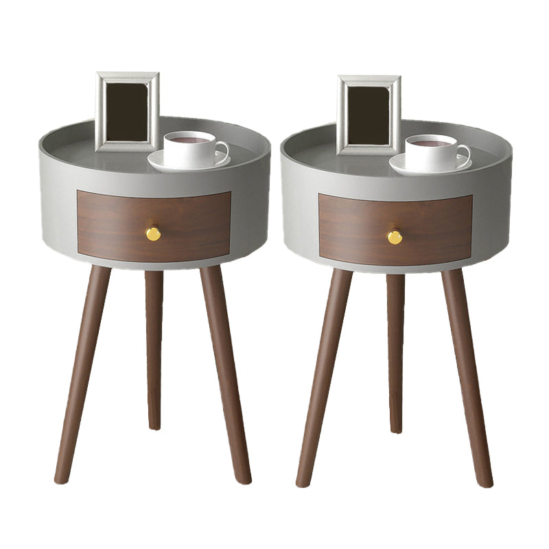 3 Legs End Table Set Contemporary Style Tray Top Side Table with Storage