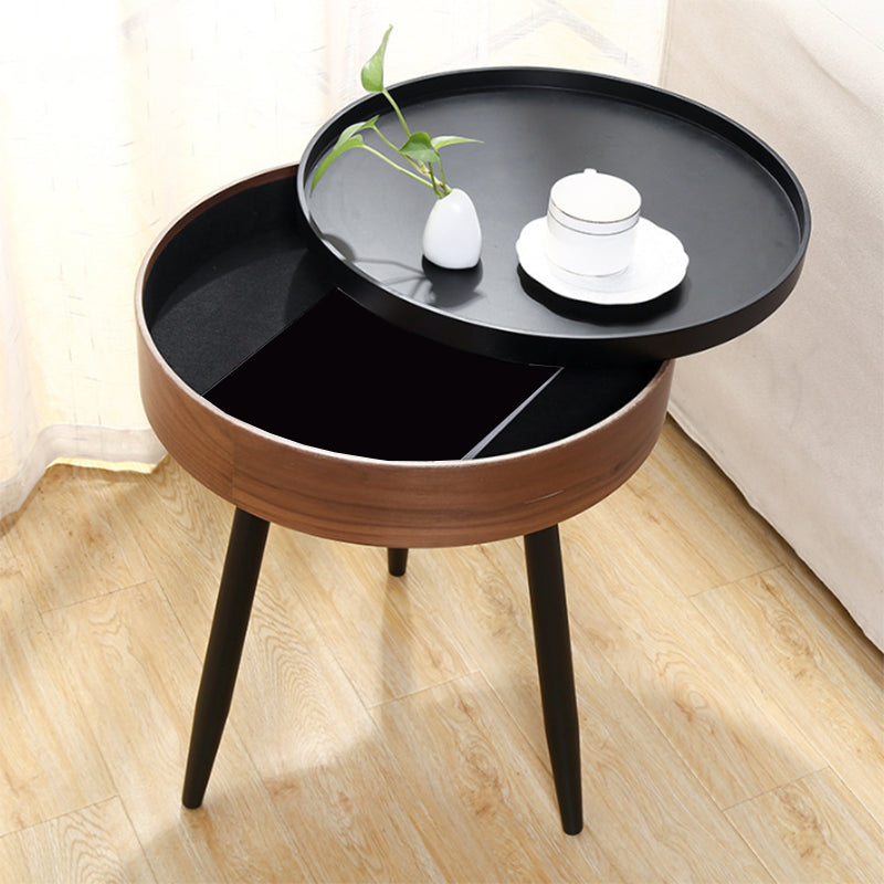 3 Legs End Table Set Contemporary Style Tray Top Side Table with Storage