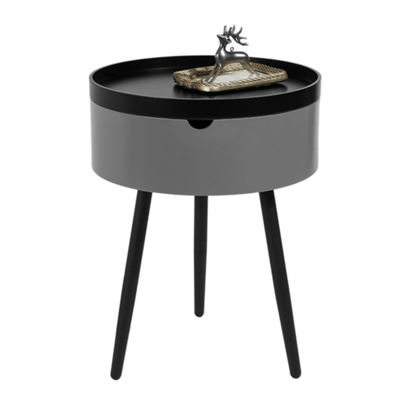 3 Legs End Table Set Contemporary Style Tray Top Side Table with Storage