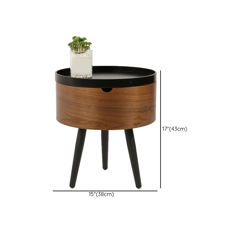 3 Legs End Table Set Contemporary Style Tray Top Side Table with Storage