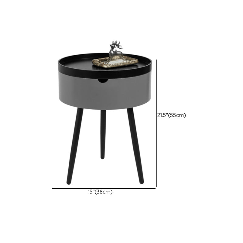 3 Legs End Table Set Contemporary Style Tray Top Side Table with Storage