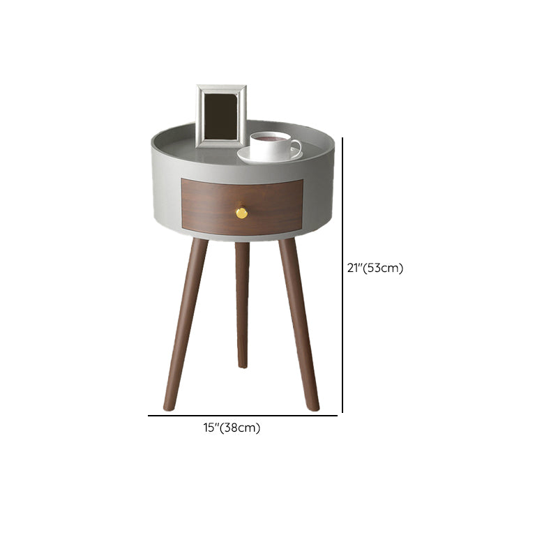 3 Legs End Table Set Contemporary Style Tray Top Side Table with Storage