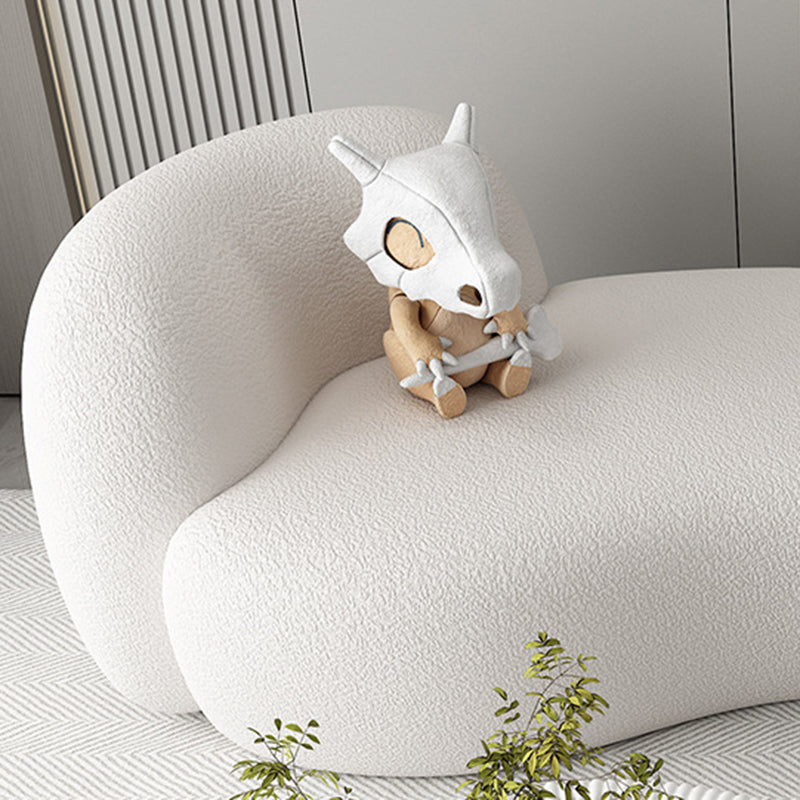 Contemporary Tuxedo Arm Sofa White Tight Back Seating for Living Room