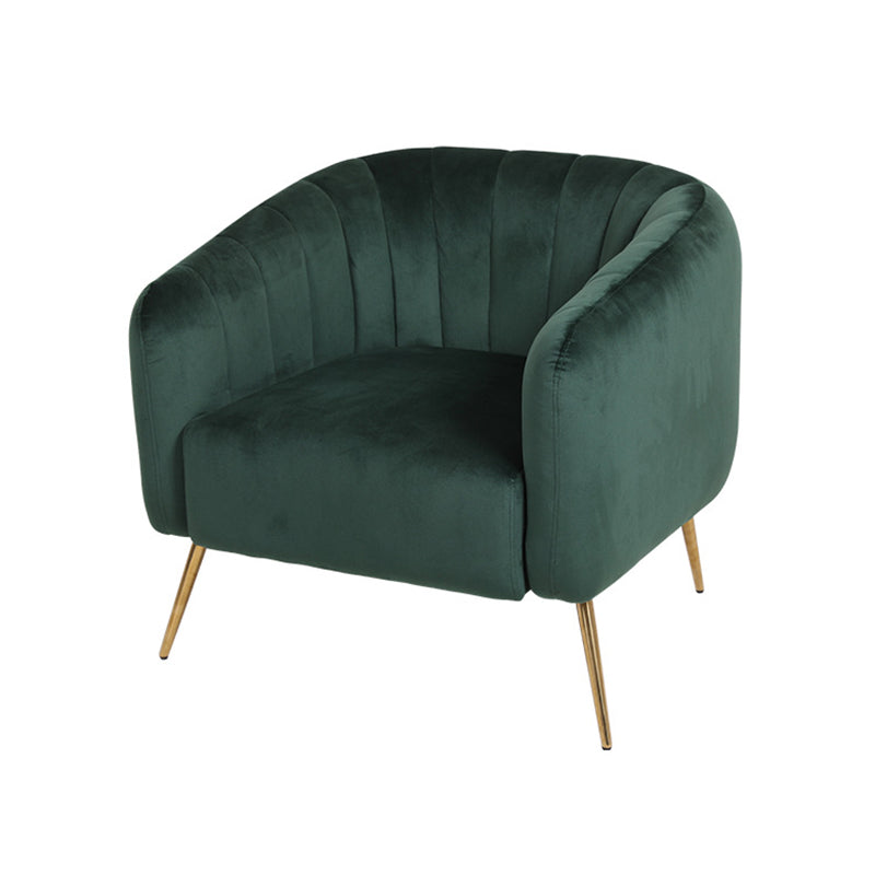 28.34" High Velvet Barrel Chair Arms Included Barrel Accent Chair