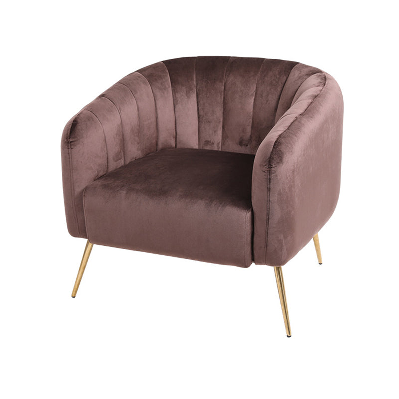 28.34" High Velvet Barrel Chair Arms Included Barrel Accent Chair