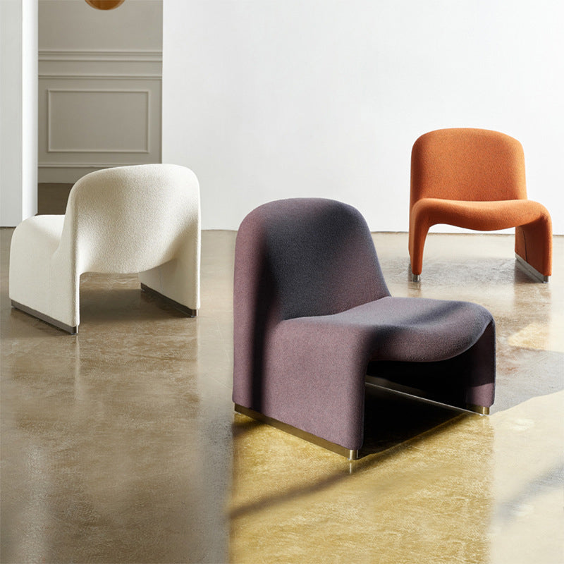 Wool Armless Chair 28.34" High Metal Frame Chair for Living Room