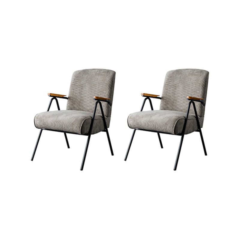 Corduroy Arms Included Chair 32.28" High Solid Wood Armchair with Basic Four Leg