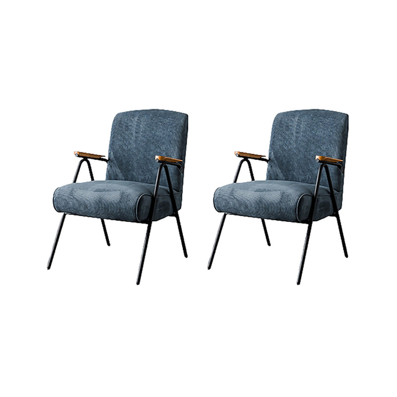 Corduroy Arms Included Chair 32.28" High Solid Wood Armchair with Basic Four Leg