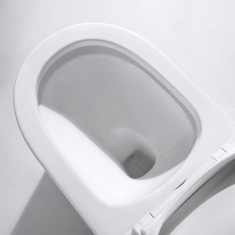 Traditional One Piece Toilet Floor Mounted White Toilet Bowl with Seat for Washroom