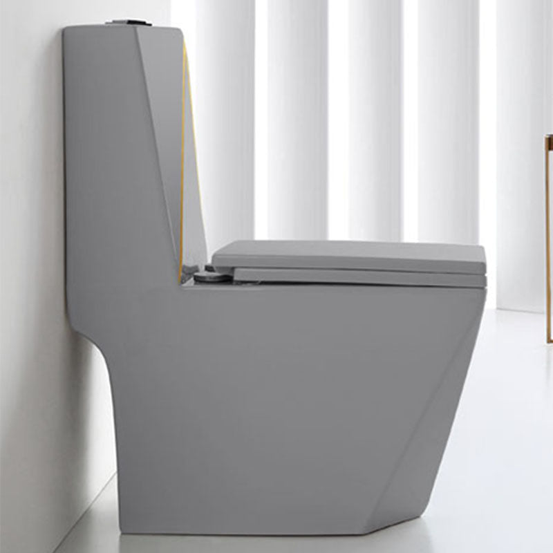 Traditional Floor Mounted Toilet Siphon Jet One-Piece Flush Toilet with Slow Close Seat