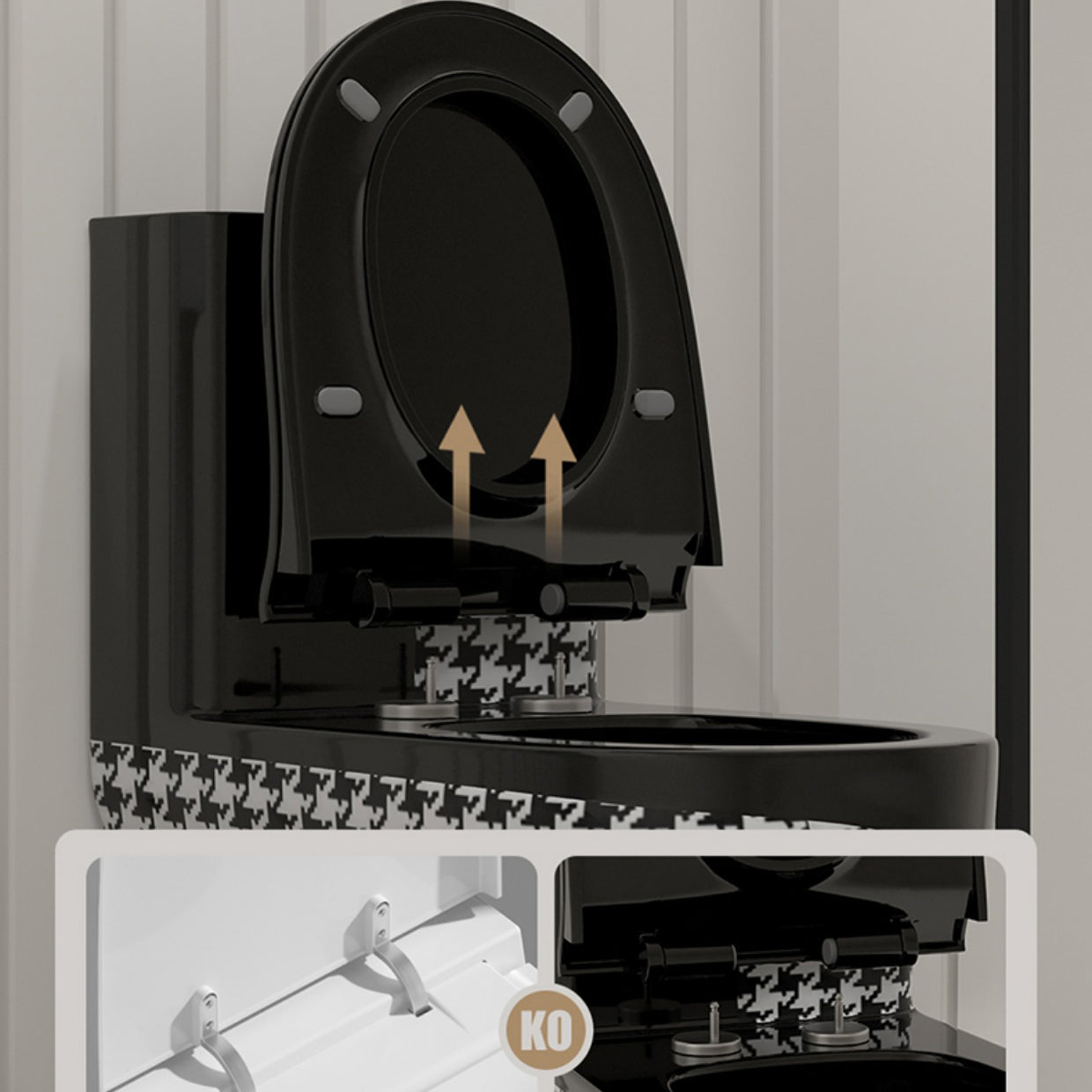 Floor Mount Flush Toilet Traditional Skirted One-Piece Toilet with Slow Close Seat