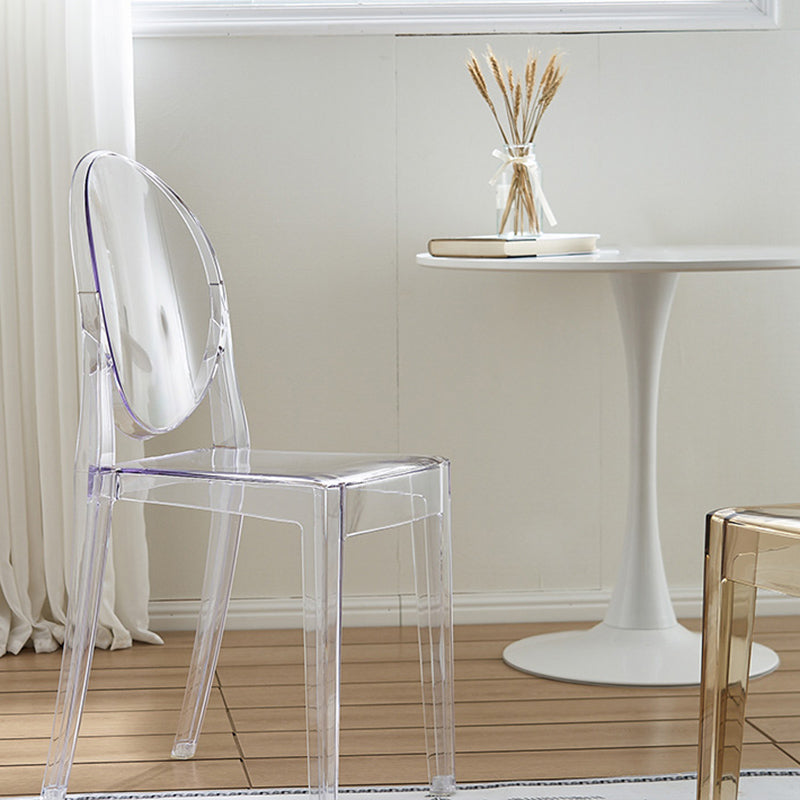 Scandinavian Plastic Dining Chairs Open Back Home Dining Side Chair