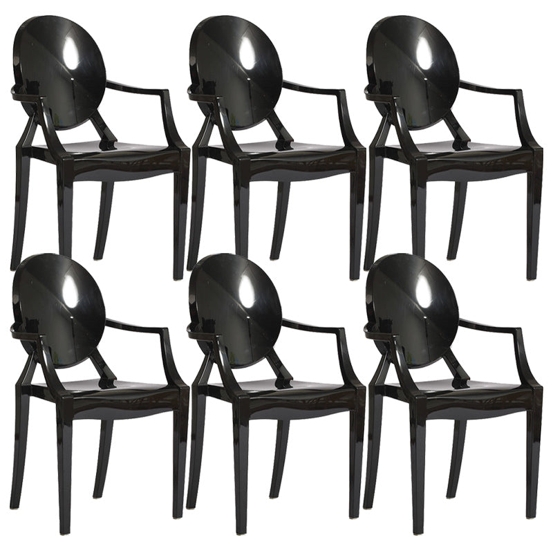 Scandinavian Plastic Dining Chairs Open Back Home Dining Side Chair