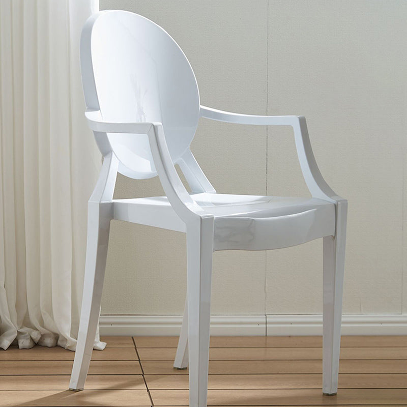 Scandinavian Plastic Dining Chairs Open Back Home Dining Side Chair